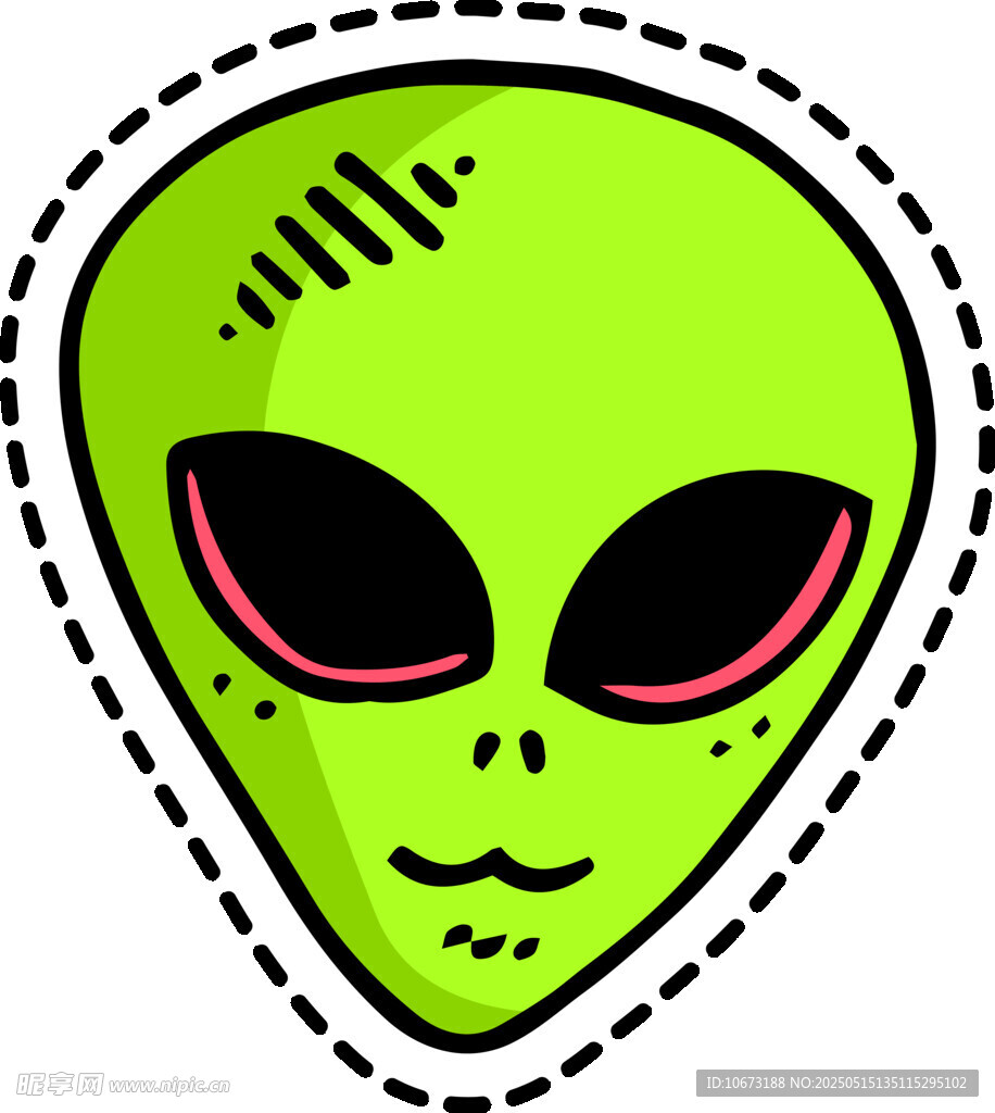 可愛外星人臉貼紙