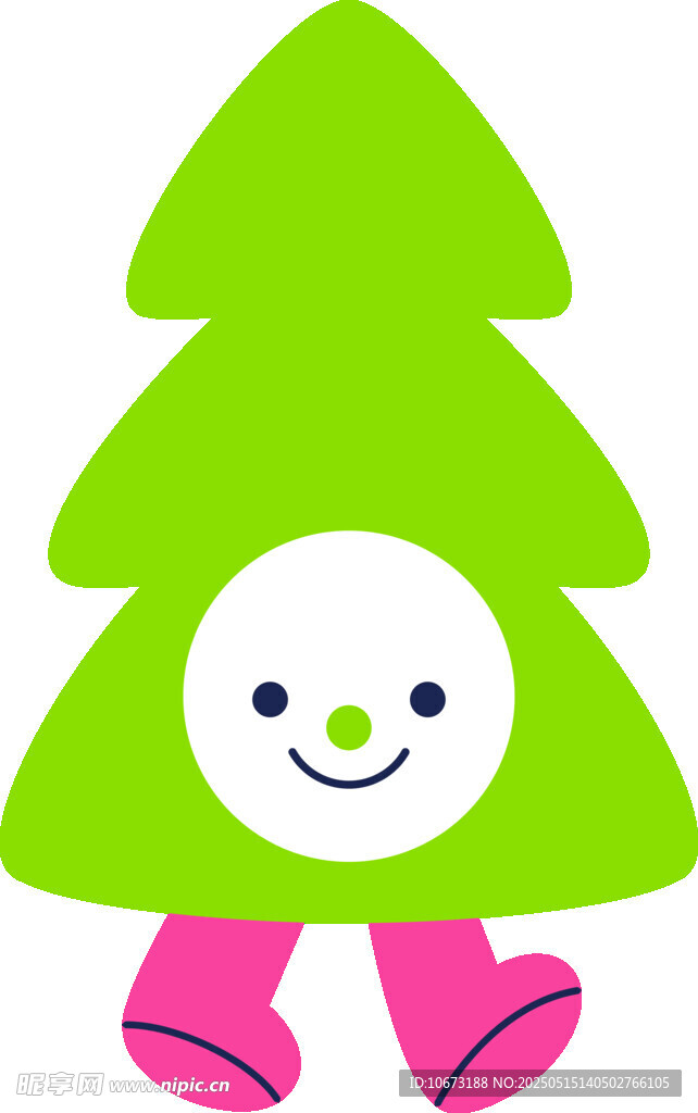 可愛圣誕樹雪人卡通形象