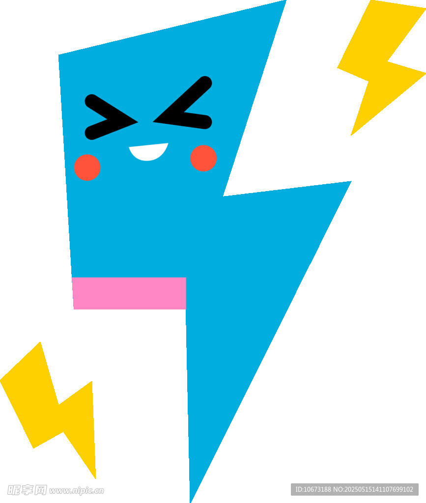 可愛藍色閃電卡通形象