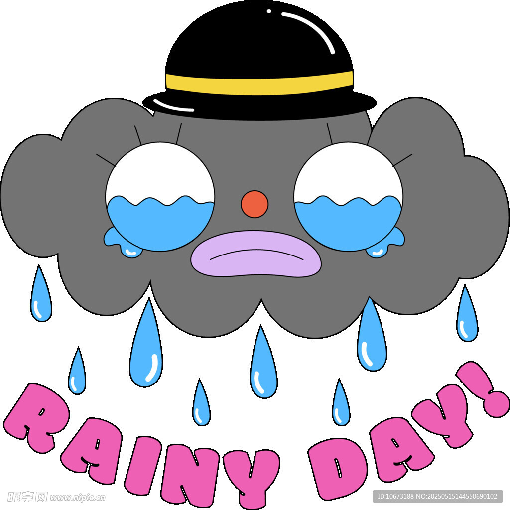 悲傷云朵雨天形象