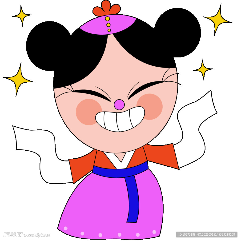俏皮韓服卡通女孩