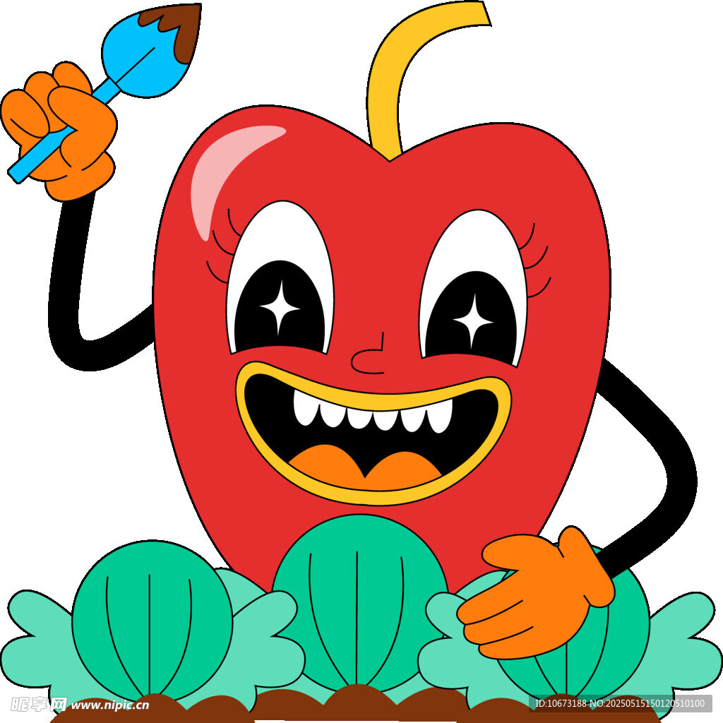 可愛(ài)紅蘋(píng)果卡通形象繪畫(huà)
