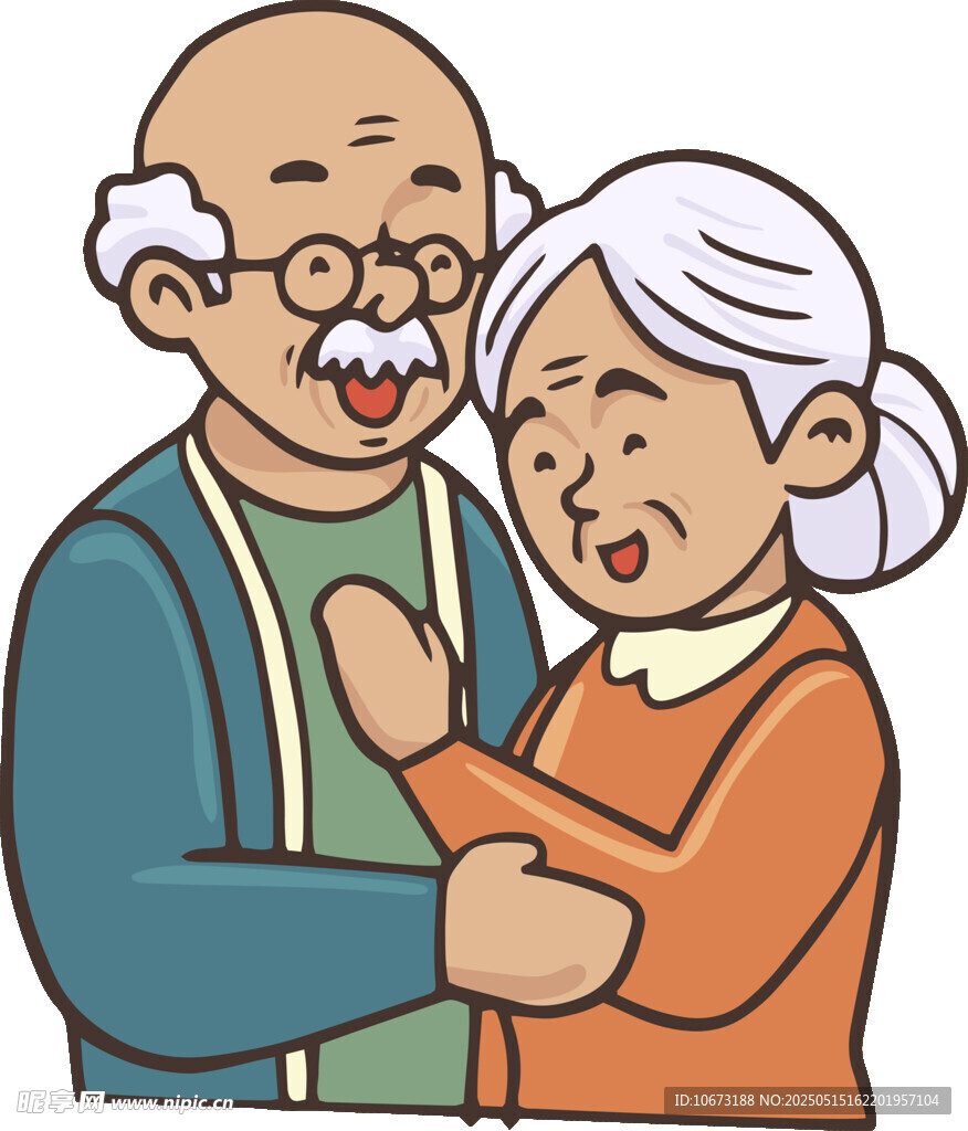 老夫妻溫馨相擁