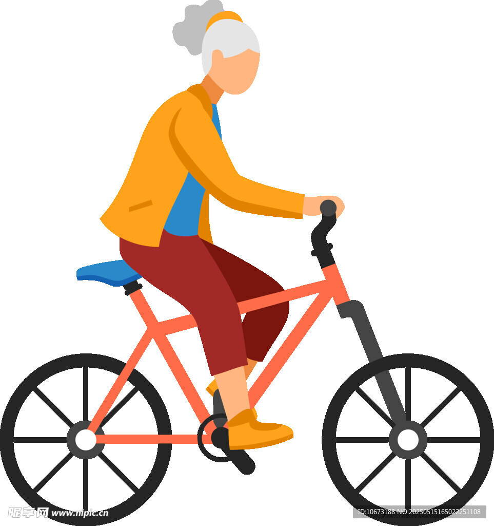 老年女性騎行自行車