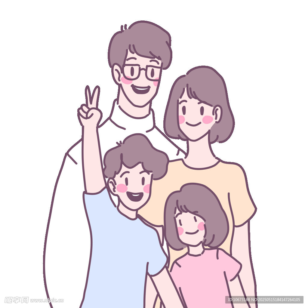 幸福一家四口溫馨瞬間