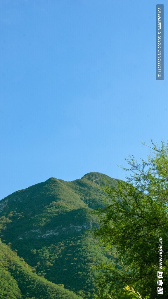 青山藍天美景