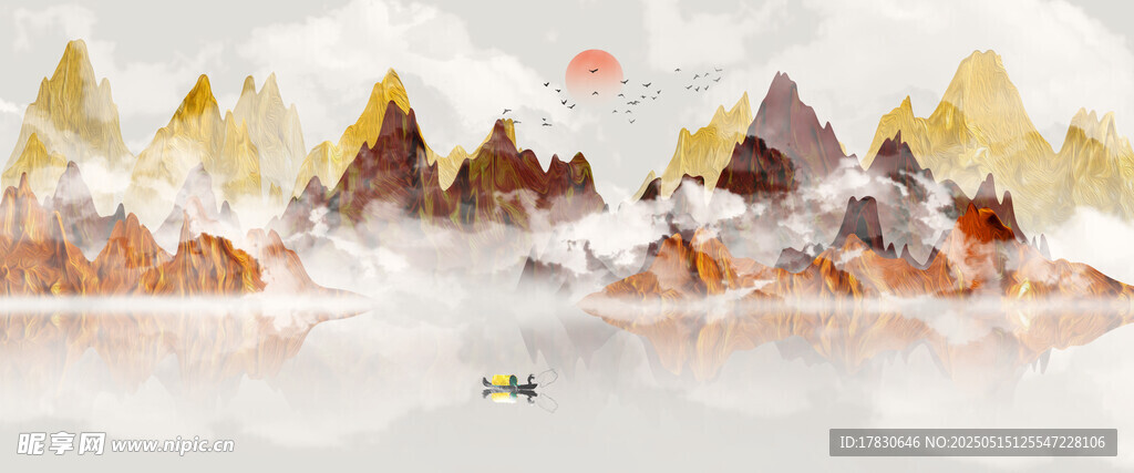 冬日雪景中的夢幻山林
