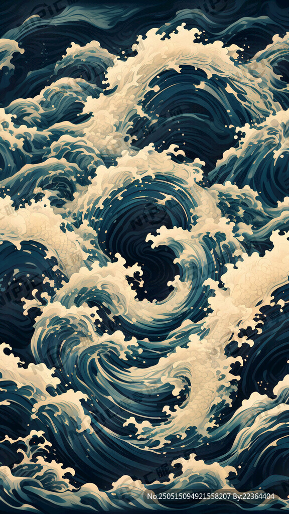 海浪波紋 國風