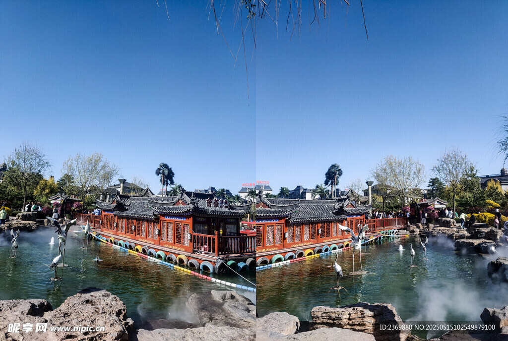 中式園林水景古建筑景觀