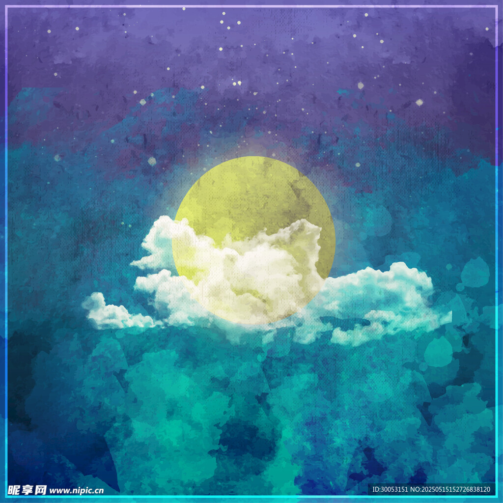夢(mèng)幻月夜云端景象