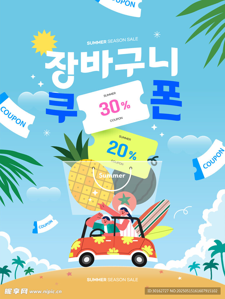 夏日自駕出游歡樂場景