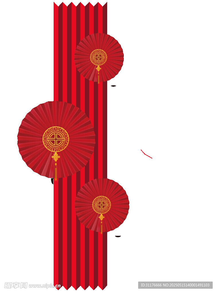 紅色中式燈籠裝飾元素