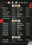 價(jià)目表