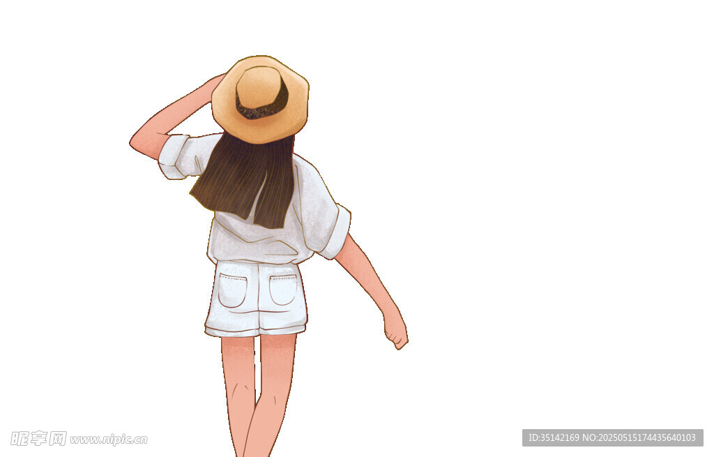夏日出游的時尚女孩