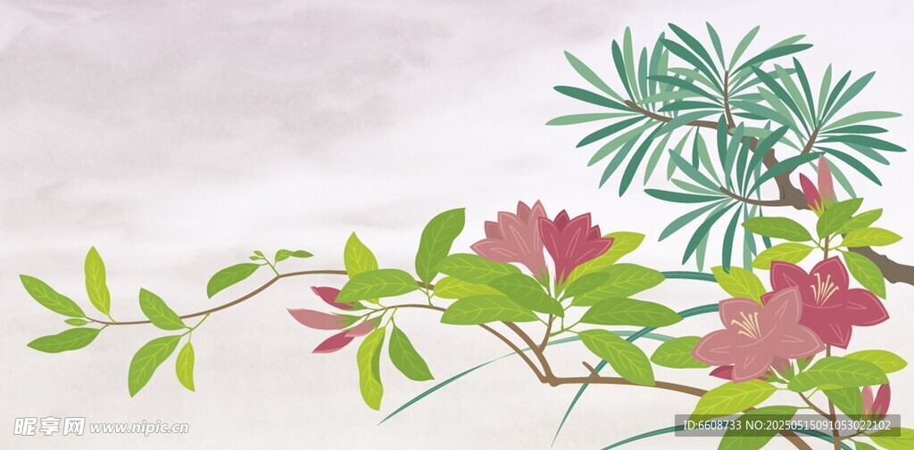 花卉綠植枝頭美景