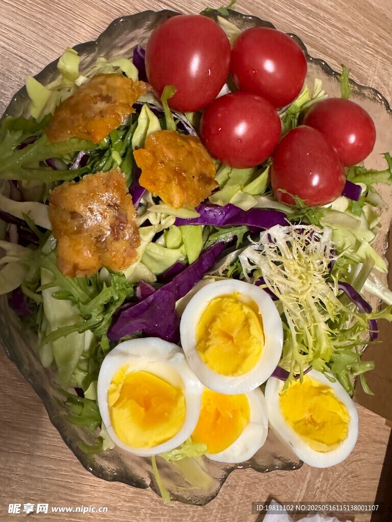 美味蔬菜雞蛋沙拉拼盤