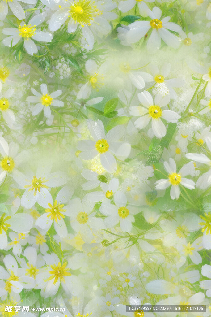 清新小白花花卉背景圖