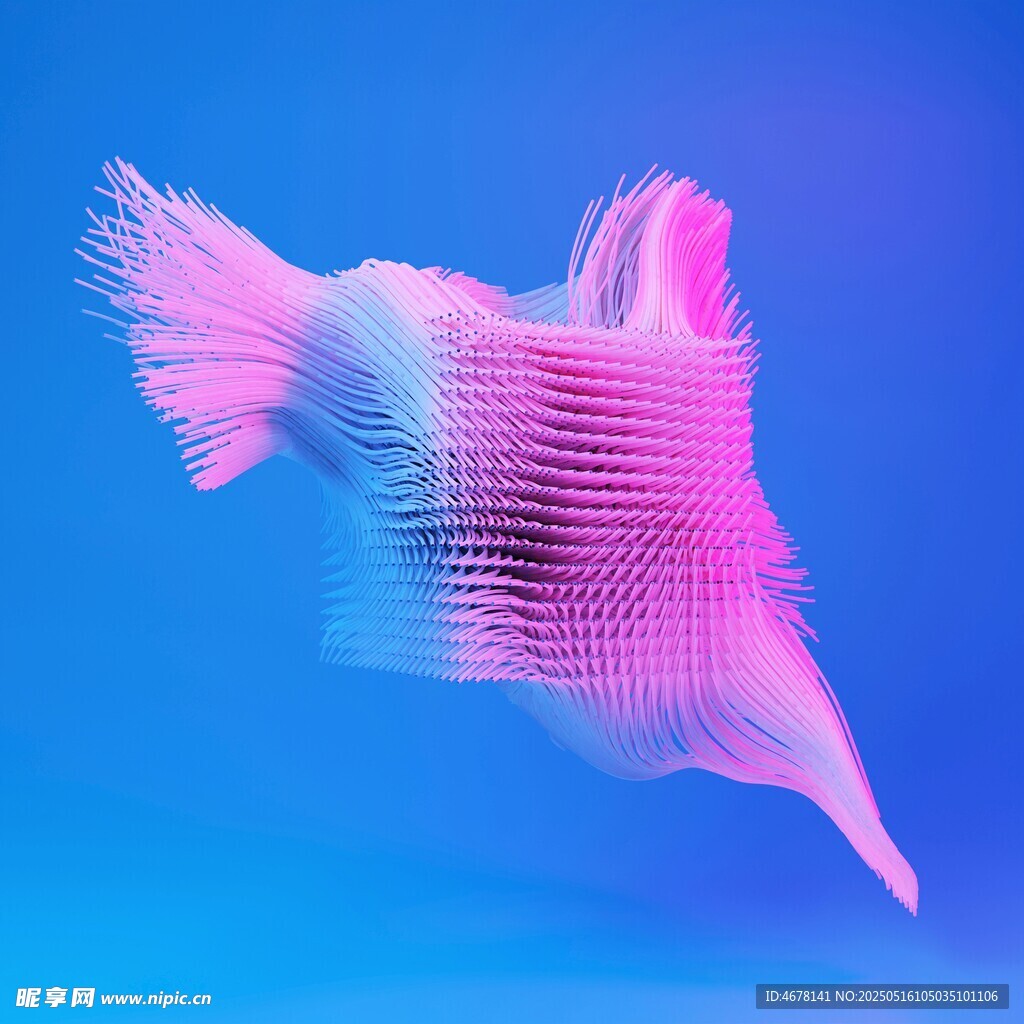 夢幻粉色抽象魚形藝術圖像