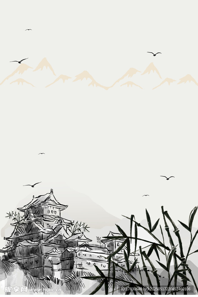 水墨山水間的靜謐景致