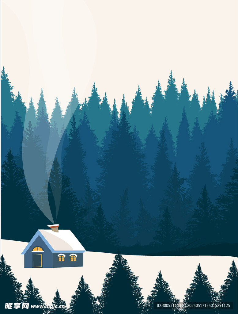 雪林中的溫馨小屋