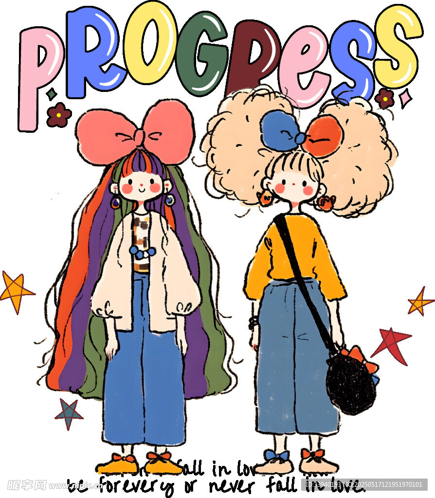 可愛女孩插畫