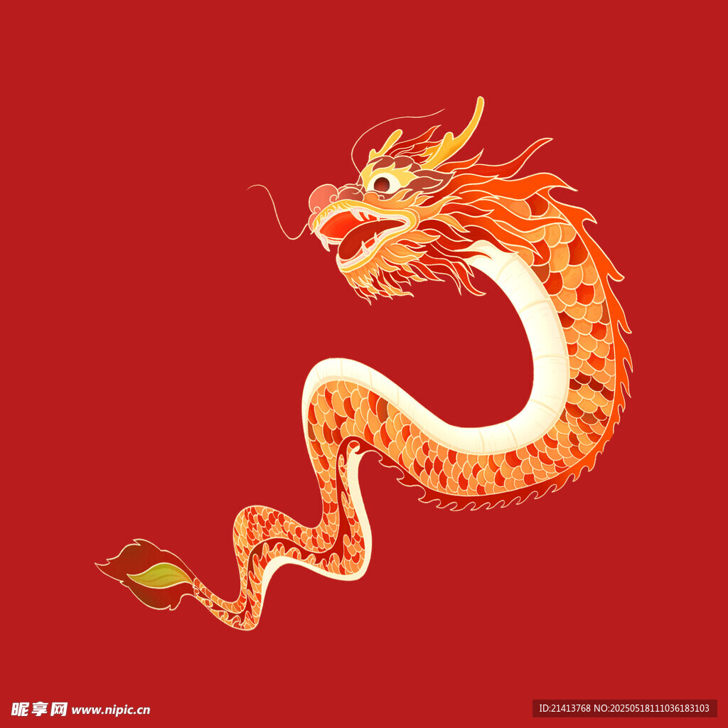 紅色祥龍圖案