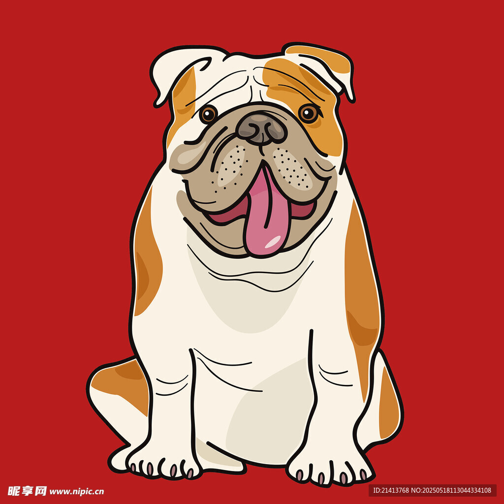 坐著的可愛斗牛犬