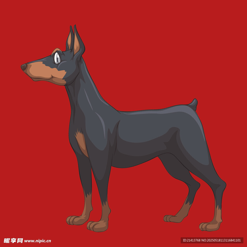 卡通杜賓犬形象展示