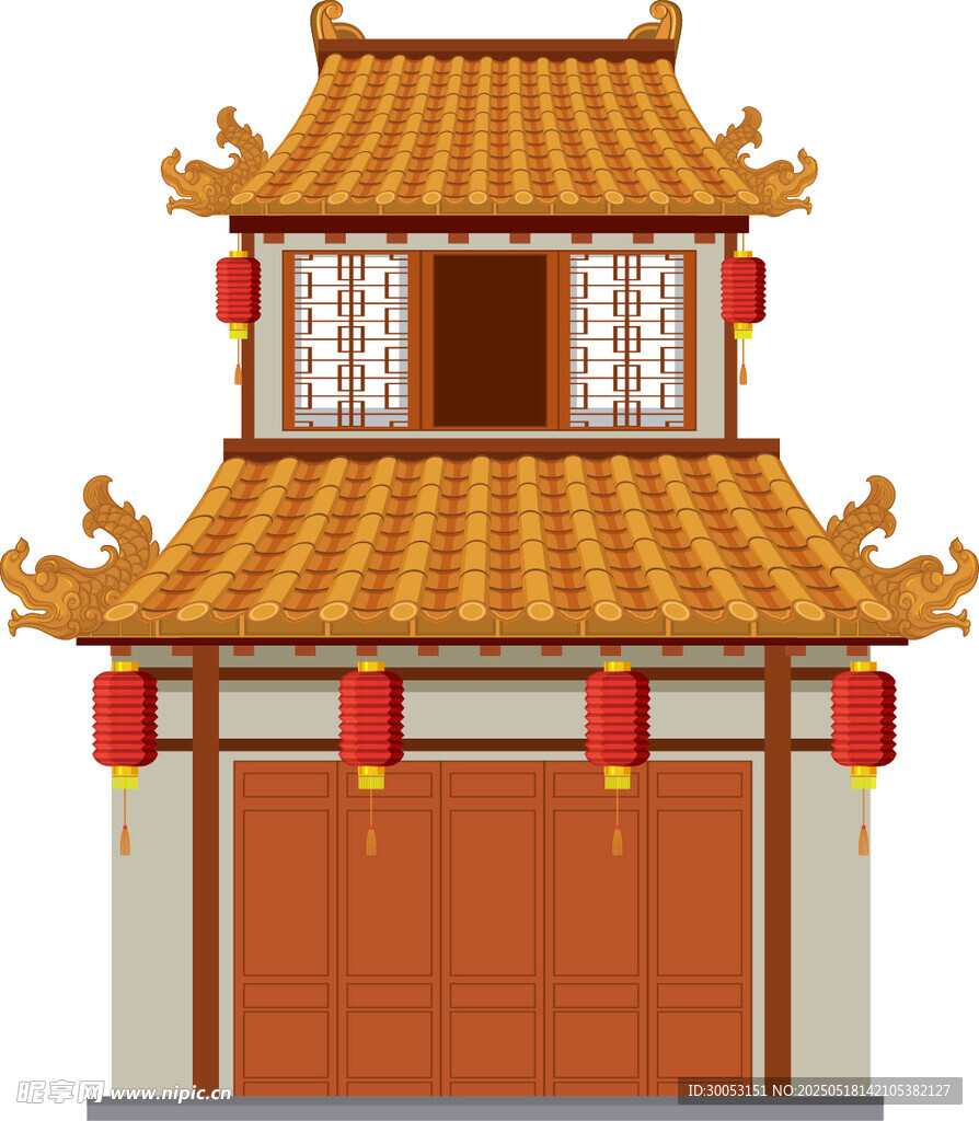 中式傳統(tǒng)門樓建筑