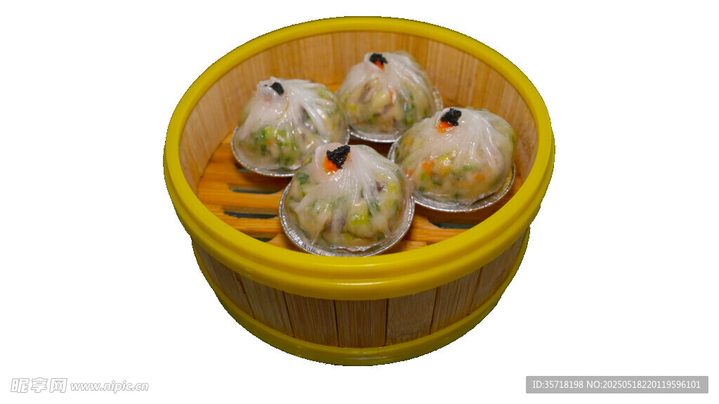 黃色蒸籠里的美味小籠包