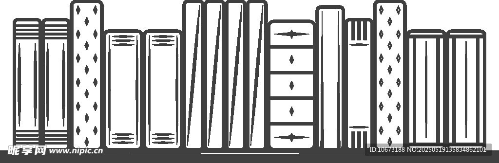整齊排列的書籍書架