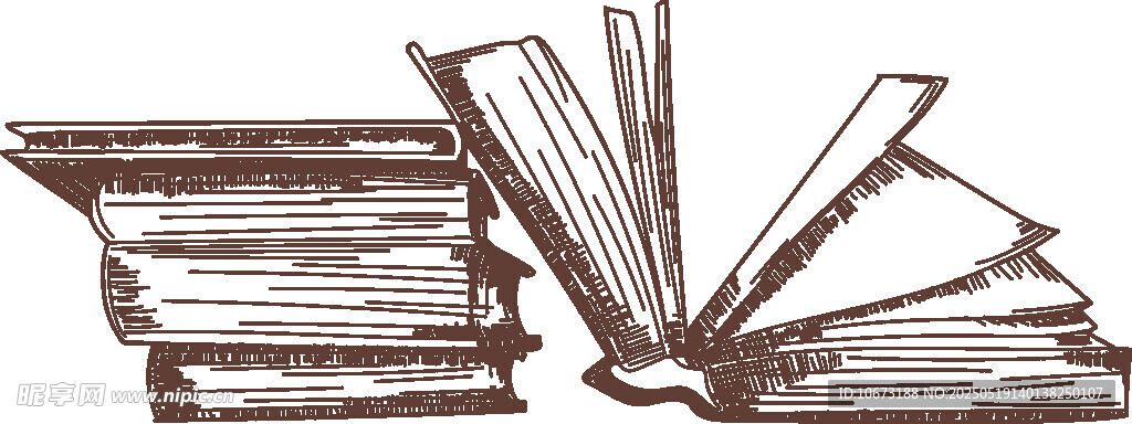 堆疊翻開的書籍畫面