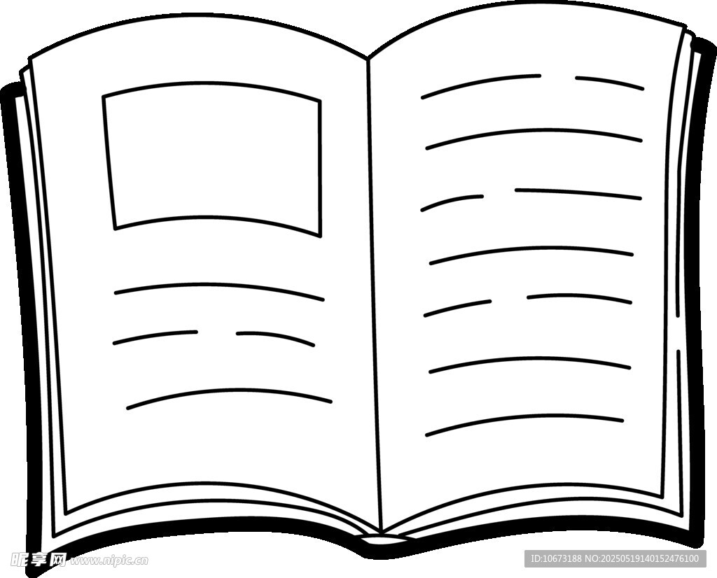 翻開的空白書籍
