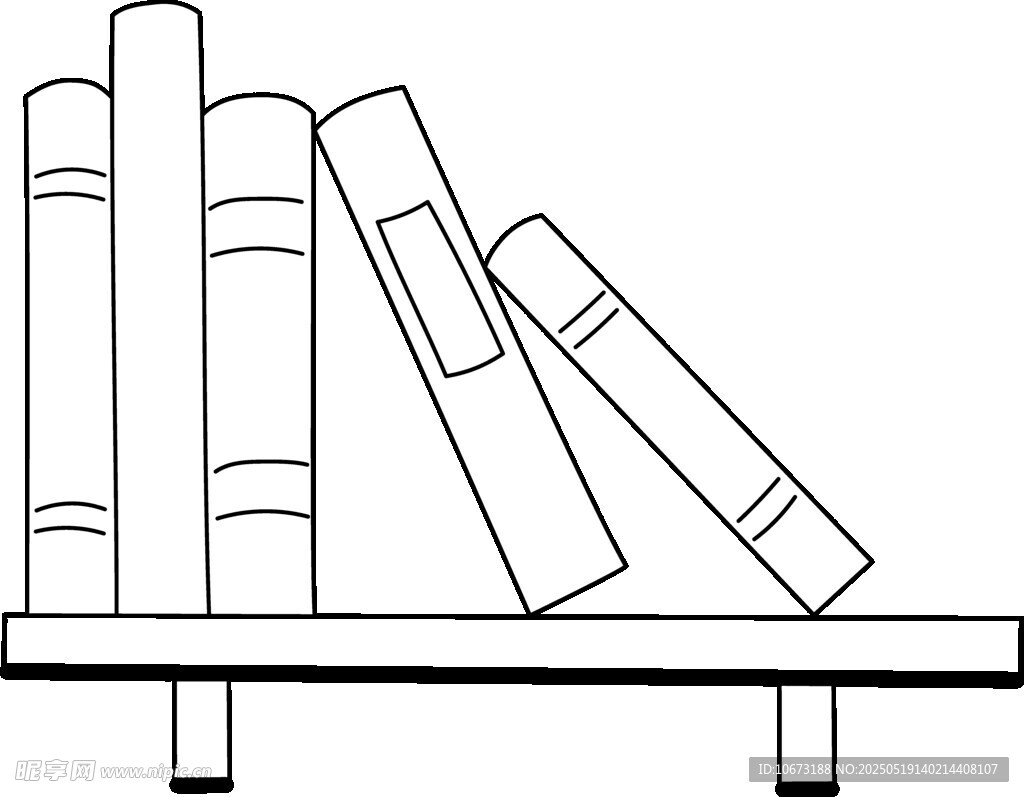 書架上的書籍排列
