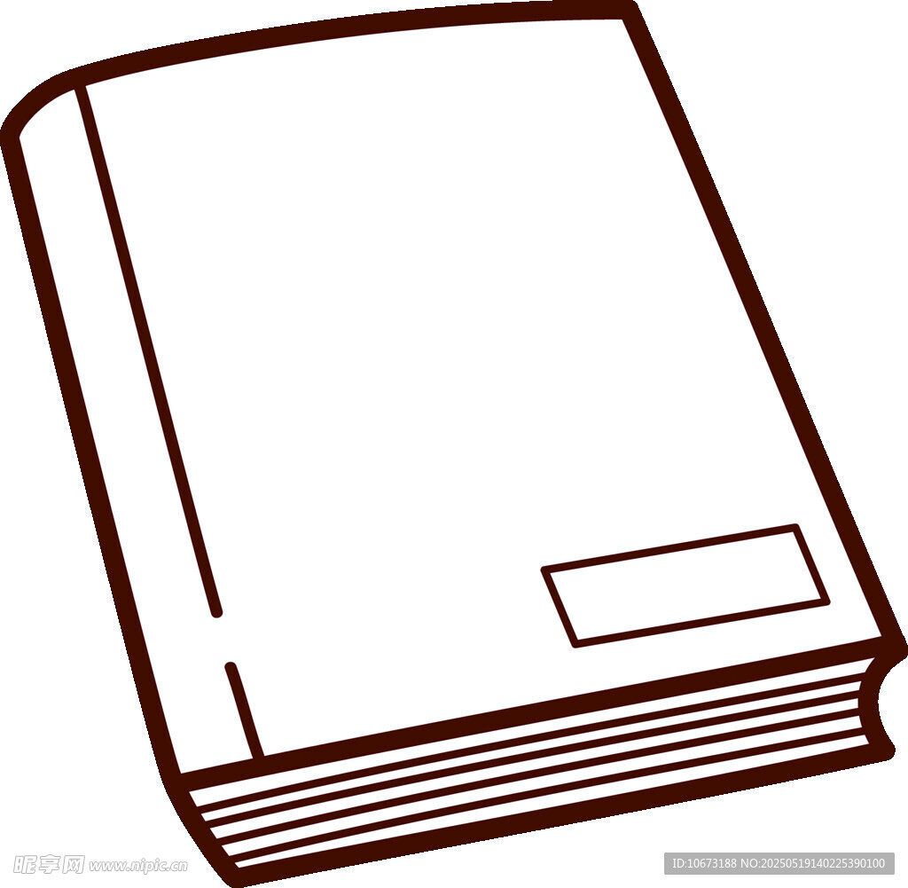 簡約線條風閉合書本插畫