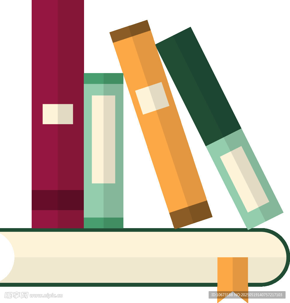 多彩書籍與書簽的組合