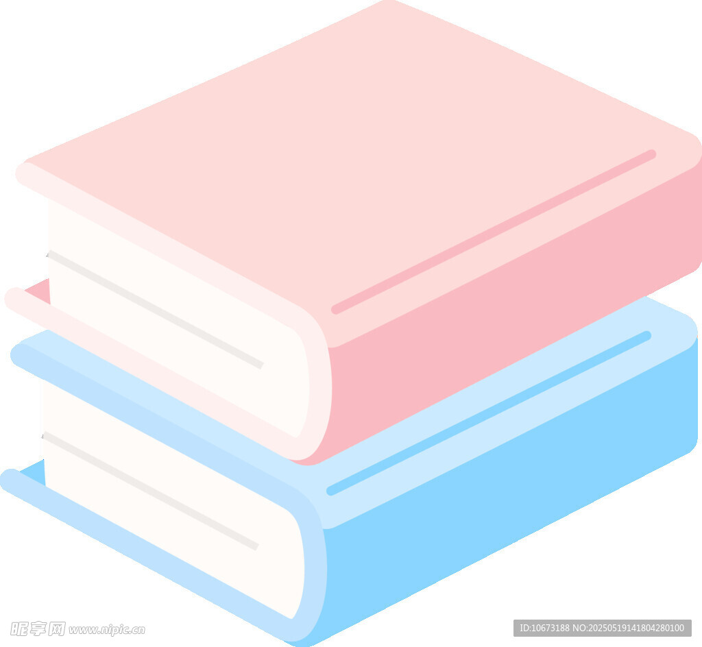兩本疊放的彩色書籍