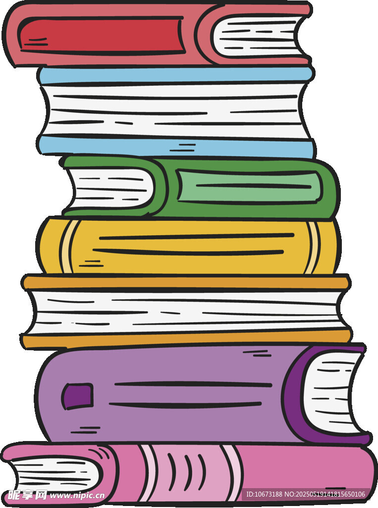 多彩書籍堆疊