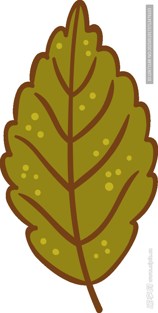 綠色斑點(diǎn)葉片插畫