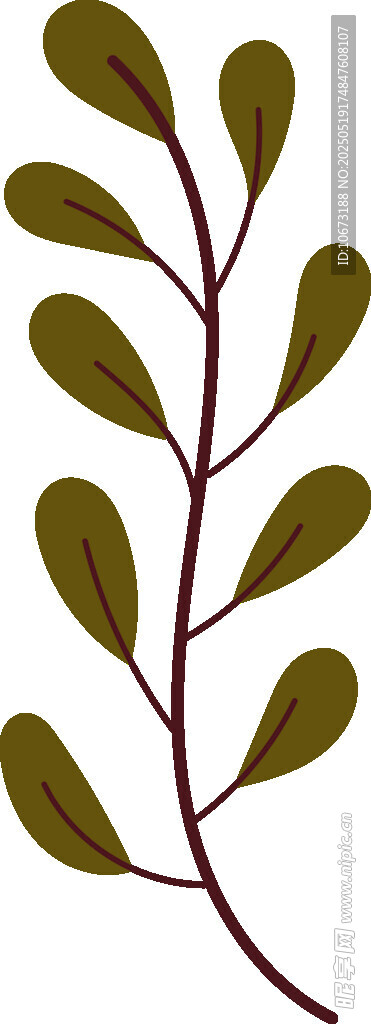 綠葉枝條插畫