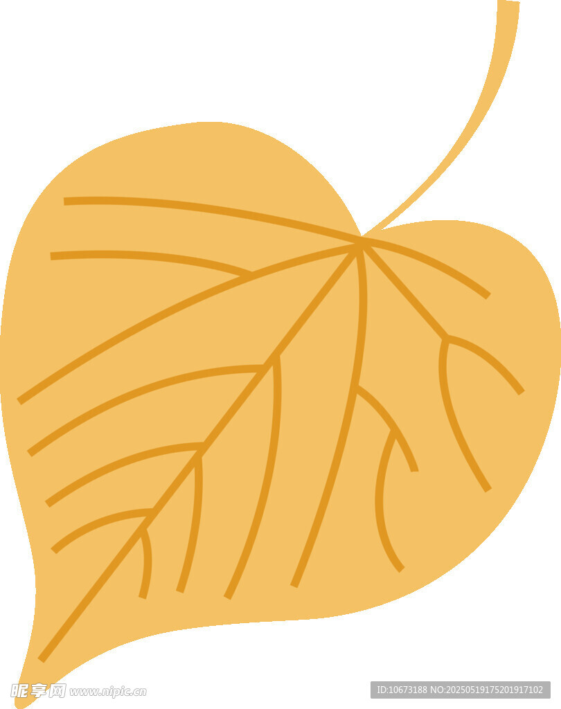 心形黃葉插畫