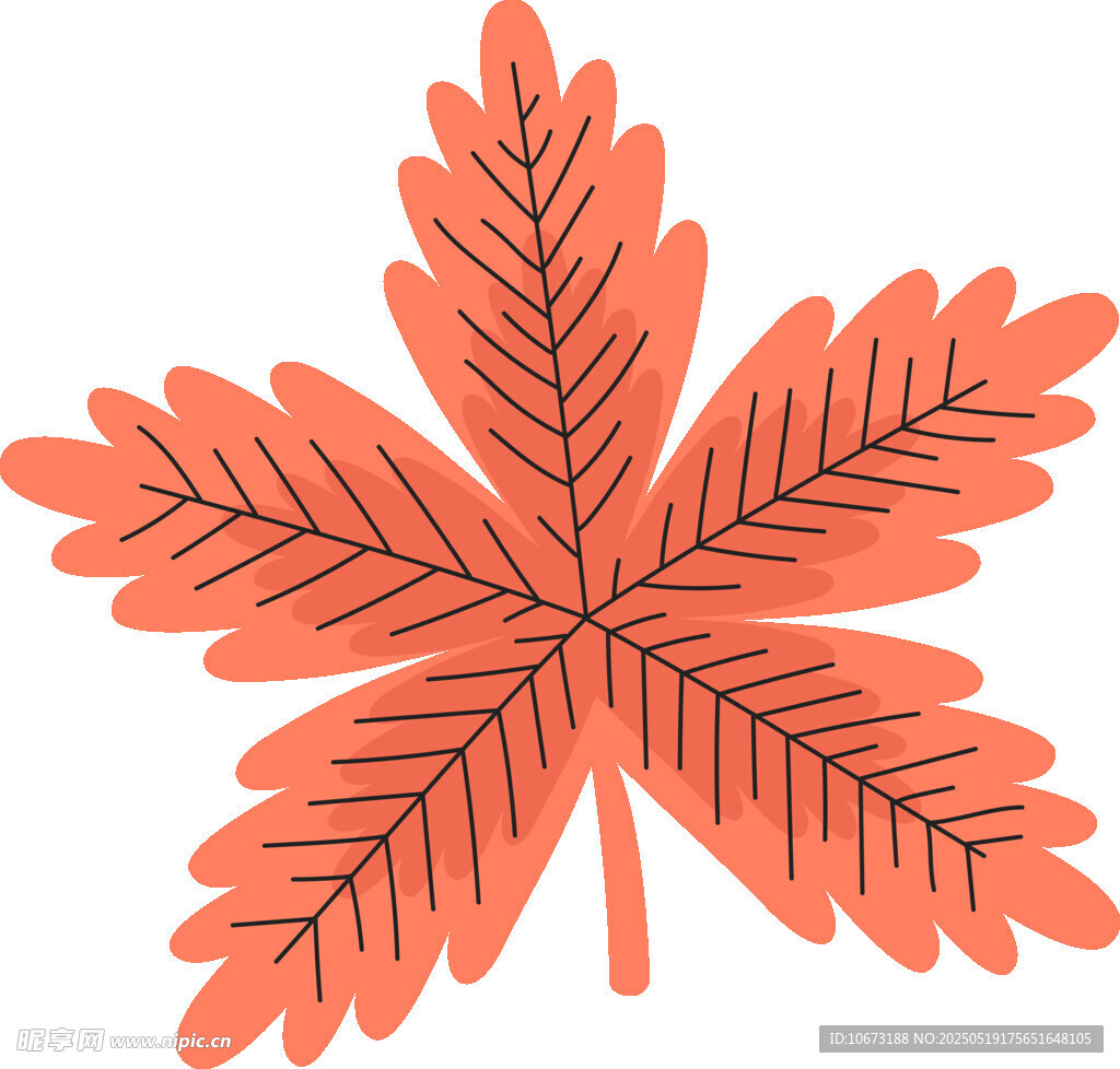 橙紅色楓葉插畫圖案