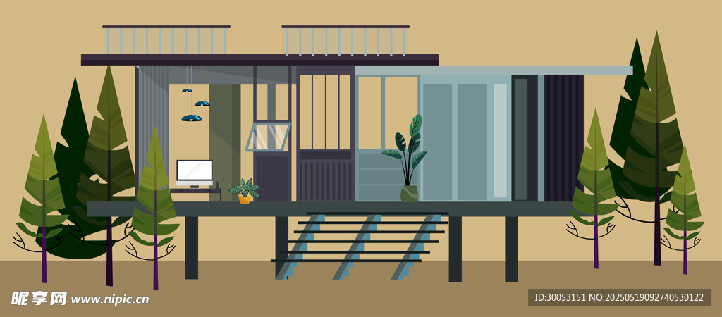 現代簡約風格戶外小屋