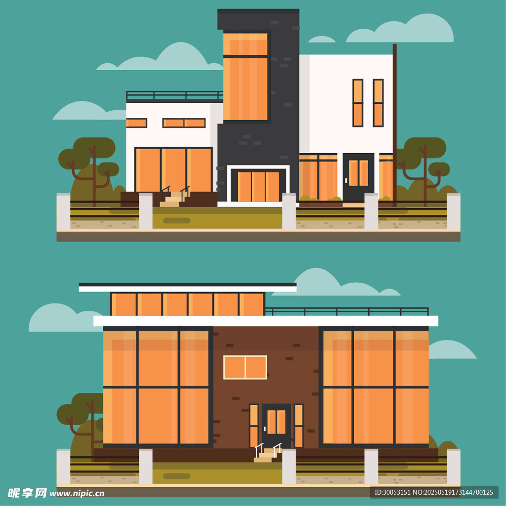 現代風格兩層住宅建筑圖