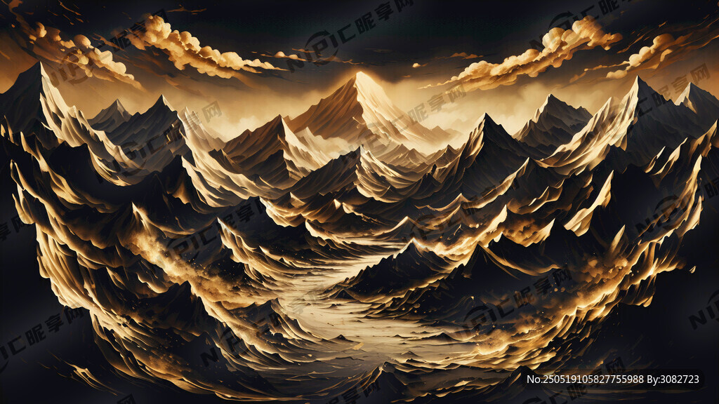黑金感的山脈背景