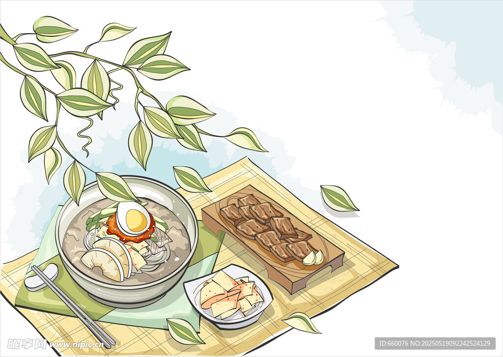 美食手繪插畫 