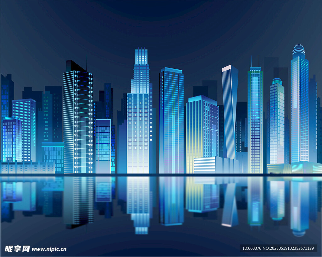 矢量城市夜景 