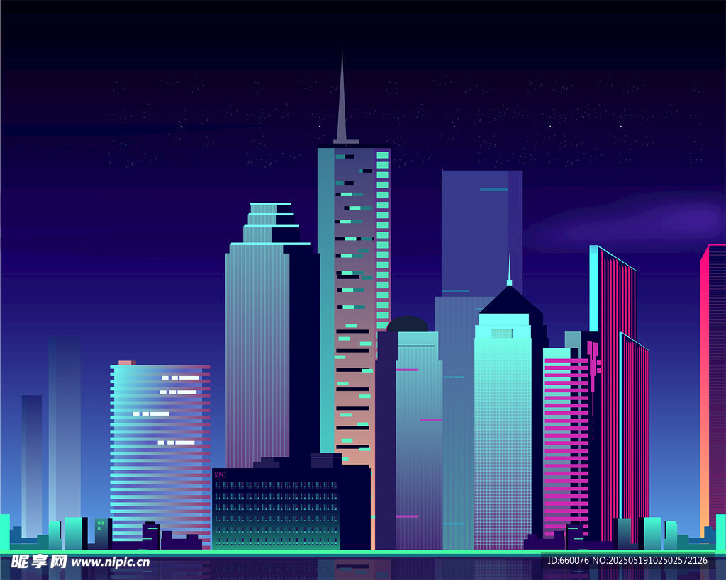 矢量城市夜景 