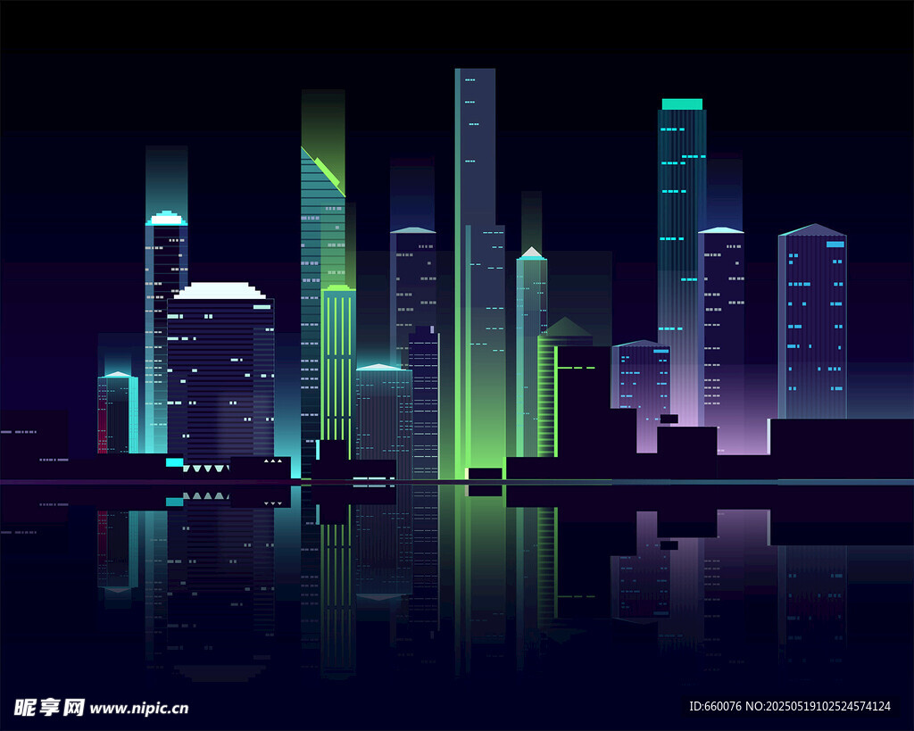矢量城市夜景 