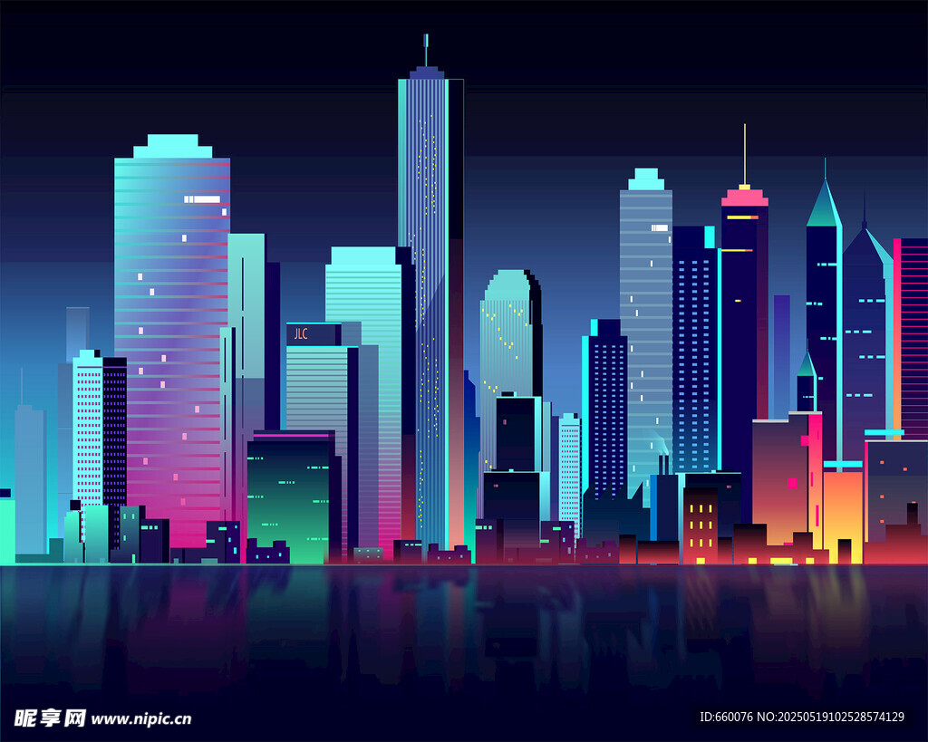 矢量城市夜景 